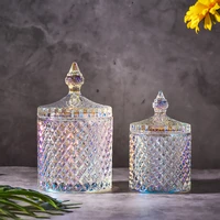 color crystal glass candy cup creative living room candy jar dried fruit plate sugar bowl fruit cup with lid jewelry box
