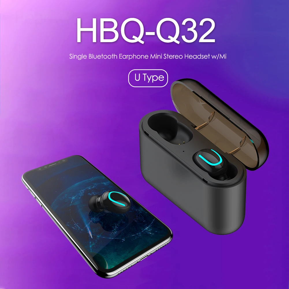 

HBQ-Q32 TWS Bluetooth-compatible Earbuds Wireless In Ear Headphones Sports Headset Power Bank with Microphone