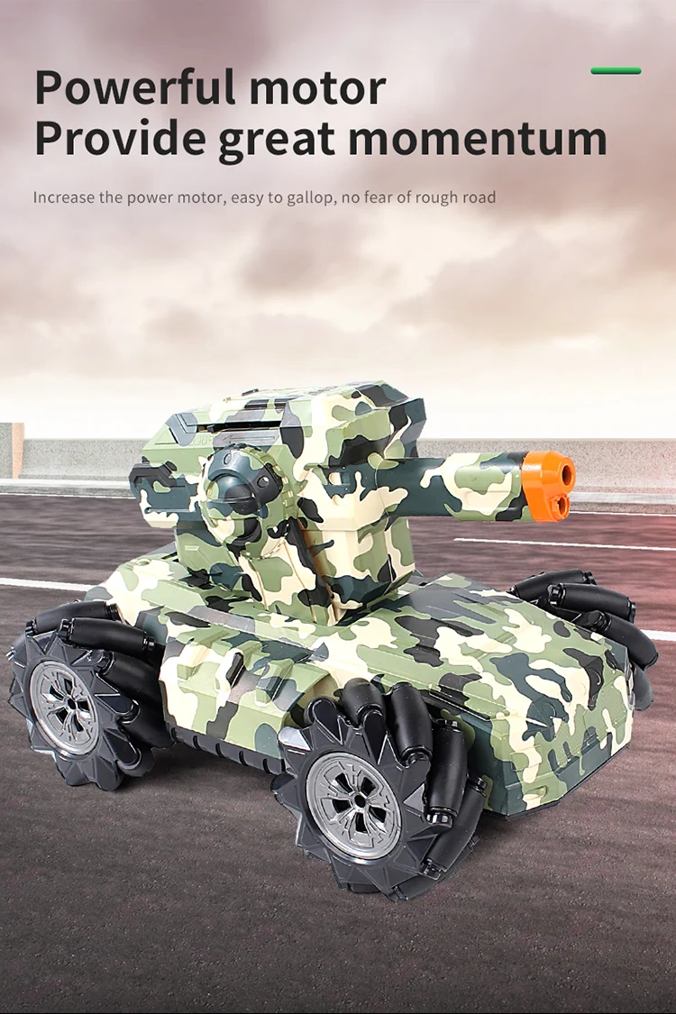 2020 Новый 4WD RC Танк 2 4G огонь воды бомбы дрейф горизонтальное движение 360 °