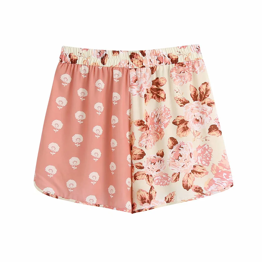 

Женские шорты с высокой эластичной талией Za, простые винтажные Короткие штаны с принтом, 2021