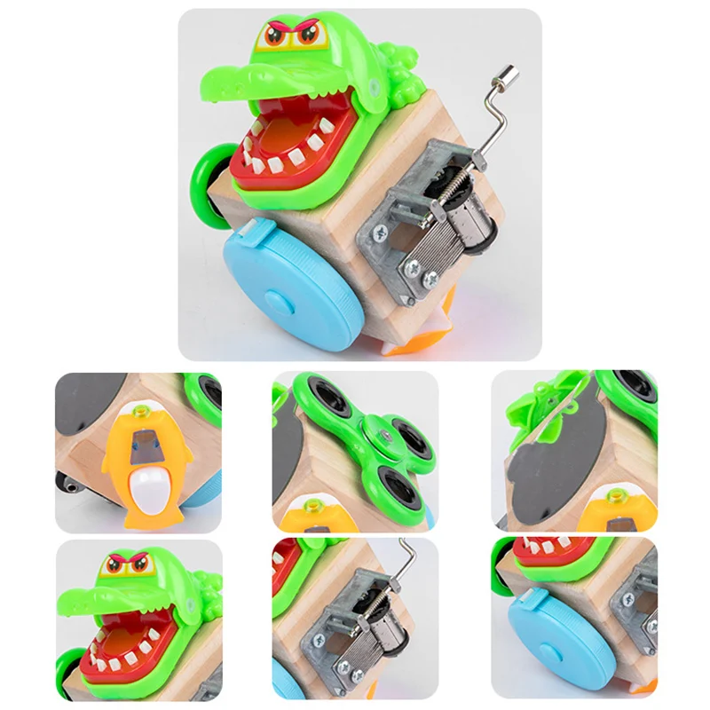 Детские деревянные игрушки-кубики Монтессори часы с разблокировкой и винтами