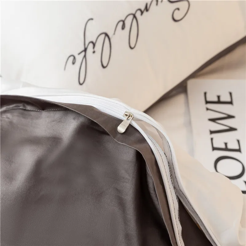 Роскошный белый комплект постельного белья Розовая вышивка комфортная матовая