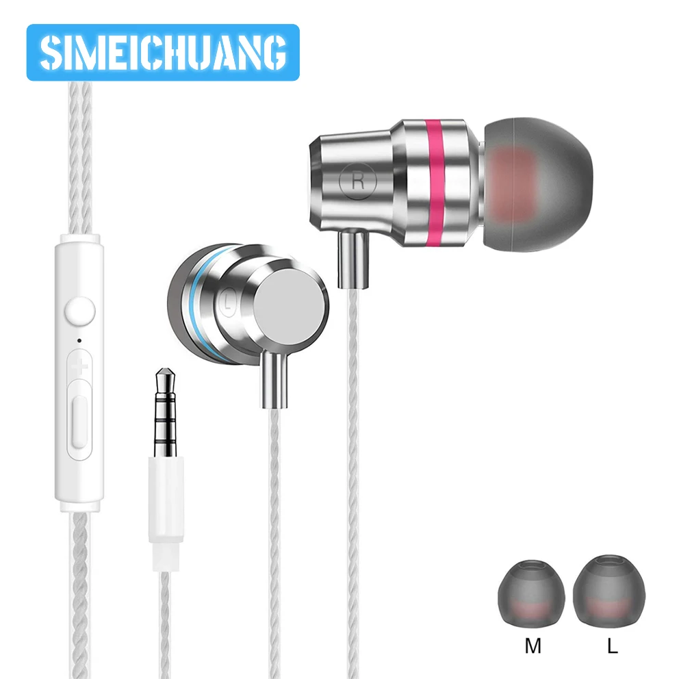 1 2 м проводные наушники 3 5 мм in ear спортивные стерео бас для Xiaomi Redmi HUAWEI P30 телефон