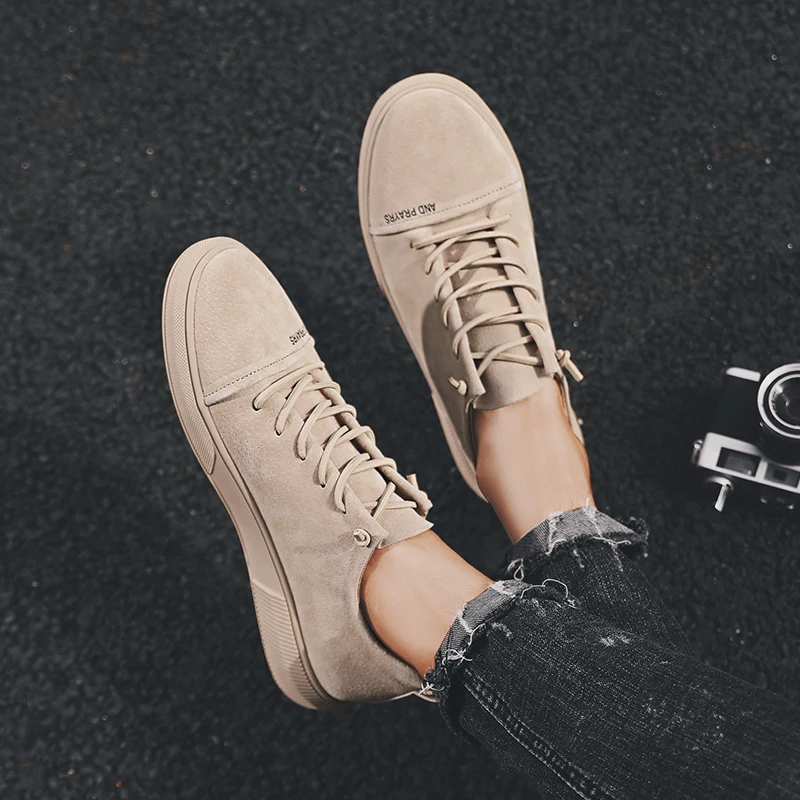 Мужские Винтажные кроссовки из замши с низким верхом на плоской подошве шнуровке