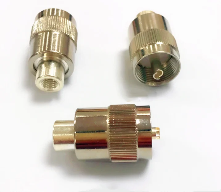 2pcs Connector UHF male PL259 plug solder RG58 RG142 RG400 LMR195 cable Silver