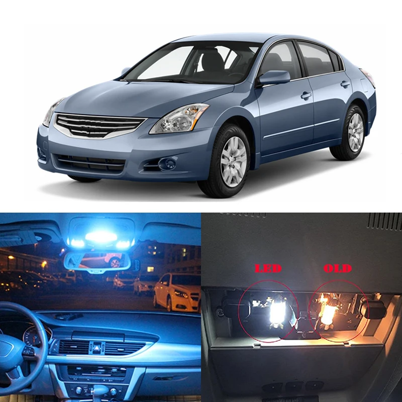 

10 шт., светодиодные лампы Canbus T10 W5W для подсветки салона Nissan 2007-2012