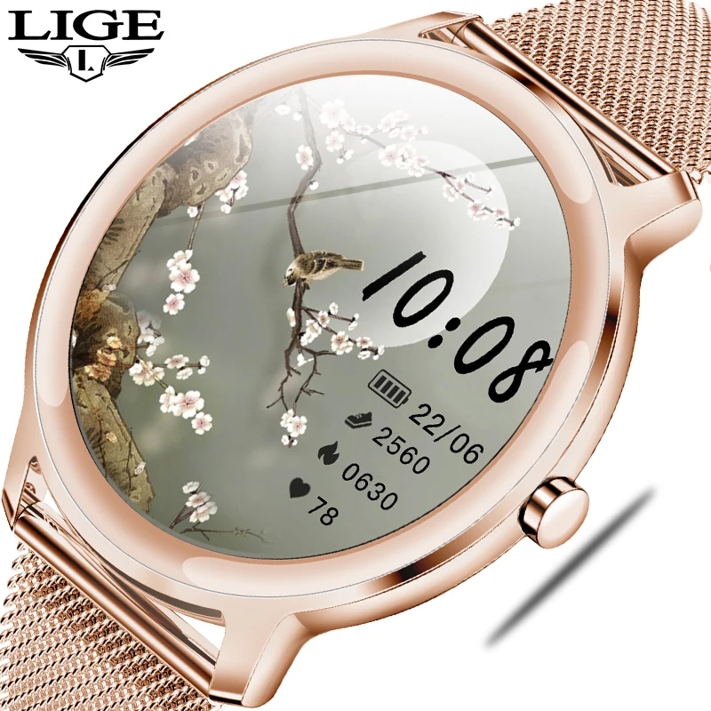 

LIGE 2020 Women Smart watch Ladies Fashion sport Heart rate Blood pressure Pedometer sleep Information reminder Waterproof watch