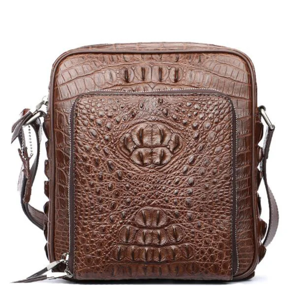 YILUNXI High-end Crocodile Belly Shoulder Bag Genuine leather men elegant cross-body bag Fashion street messenger Black bags |