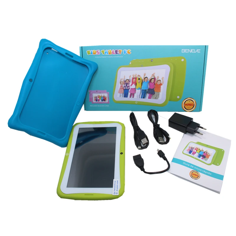 Top sales! 7 Inch M760 Android 7.1.2 Tablet with blue silicon 1024 x 600 IPS 16GB Quad-Core Bluetooth WiFi | Компьютеры и офис