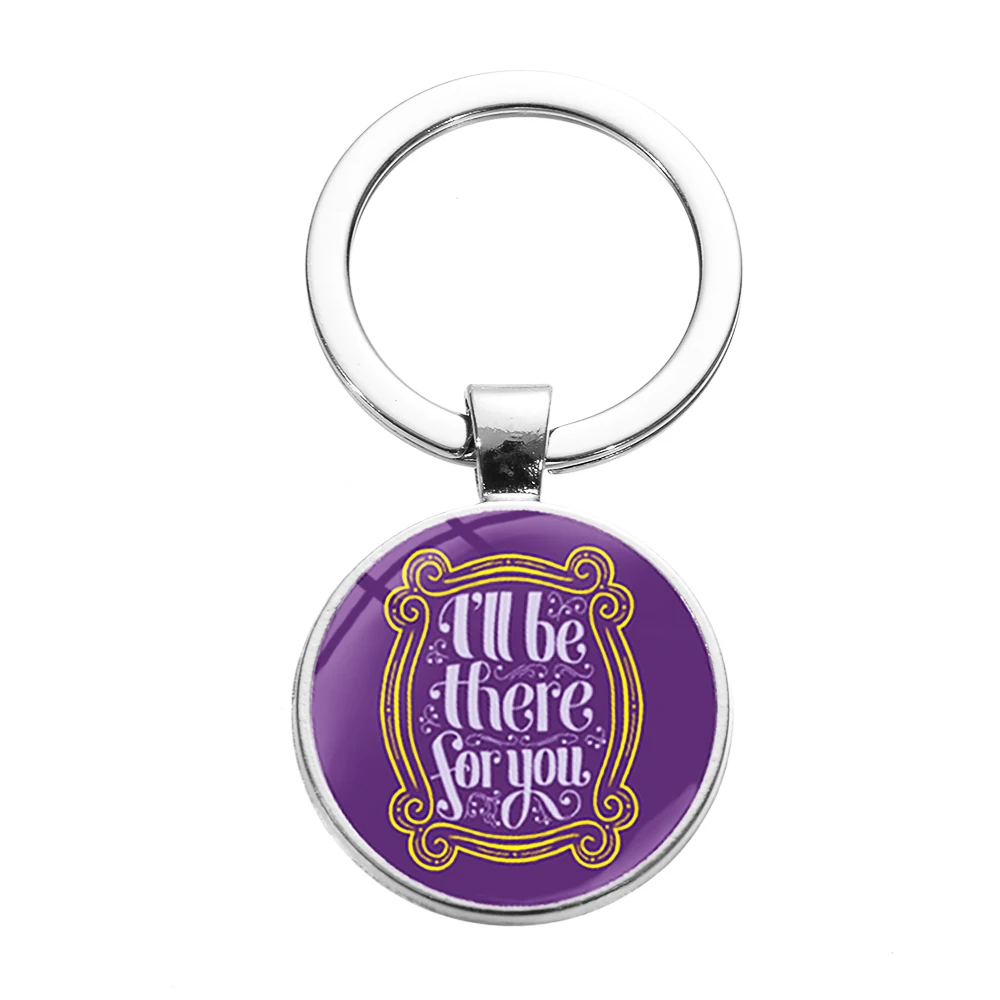 Style 3 SONGDA Newest Friends TV Show Keychain 25th Anniversary Series Cartoon Fun Pattern Glass Dome Pendant Key Chain for Good Friend - Цвет: Style 3
