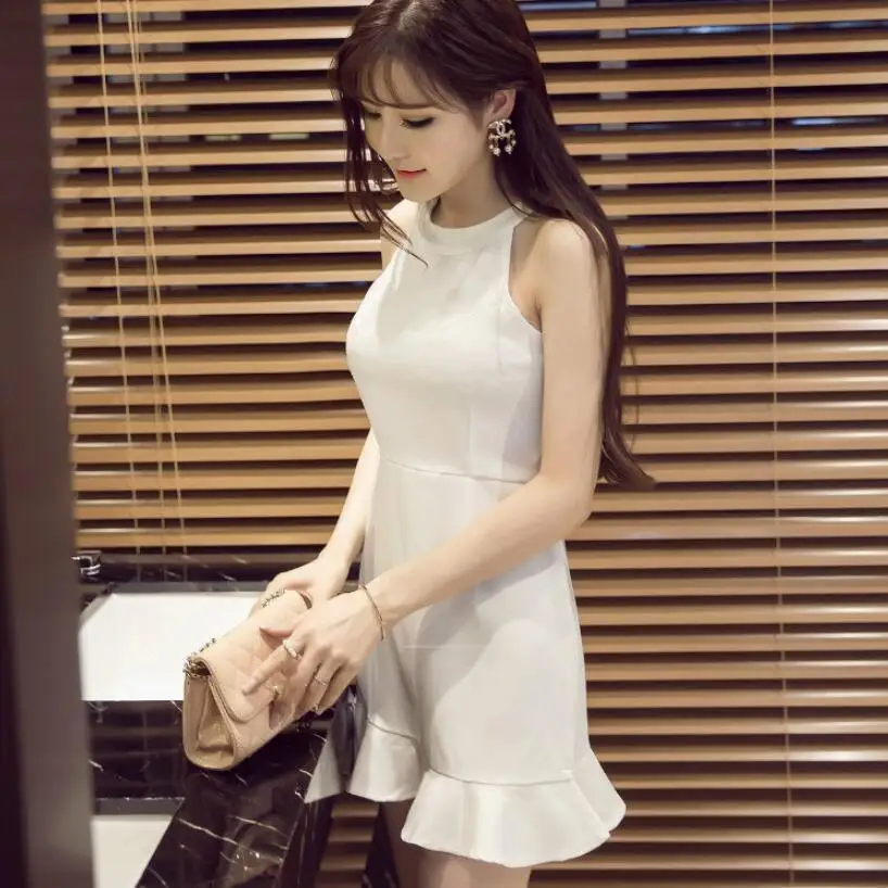 

Summer Women's Dress 2021 Sexy Backless low cut Nightclub V-Neck mini dress party Short skirt Sleeveless Ladies Dress dresses