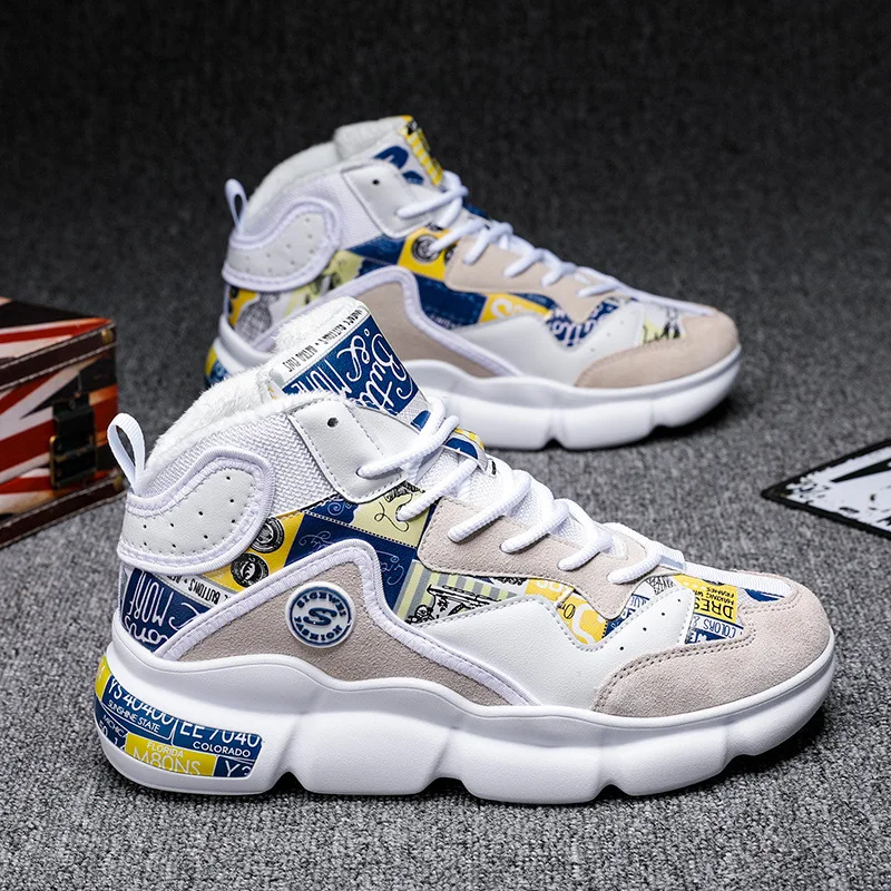 

Зимняя уличная модная спортивная обувь для баскетбола, бега, повседневная мужская спортивная обувь, осенняя мужская обувь с высоким берцем ...