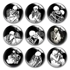 Ручной работы Love You Death Skull Lover круглый Хэллоуин фото Стекло кабошоны демо с плоской задней частью 