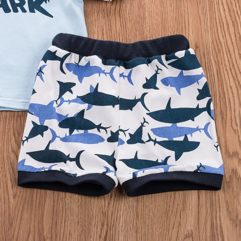 Комплект одежды для маленьких мальчиков 2019 г. Летние топы с короткими рукавами и