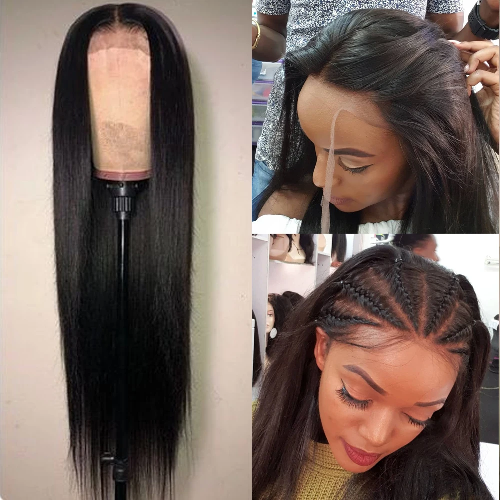 13x6 Deep part Lace Front Human Hair Wigs Straight Hair 150% Density Brazilian Remy Human Hair Pre-Plucked Hairline QT Hair