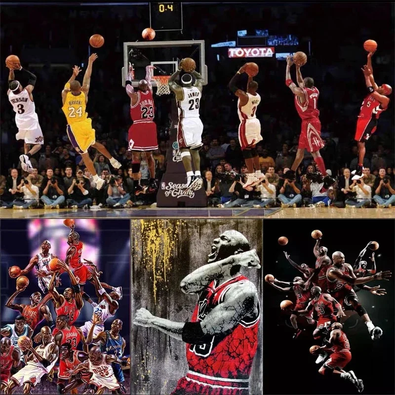 

5D Diy Diamond Painting Great Basketball Player Idol Diamond Embroidery Portrait Mosaic Full Layout Home Wall Decoration Gift