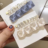 2021 new fashion crystal hair clip for women girls geometric rhinestone hairpin cute barrettes headwear jewelry hair accessories