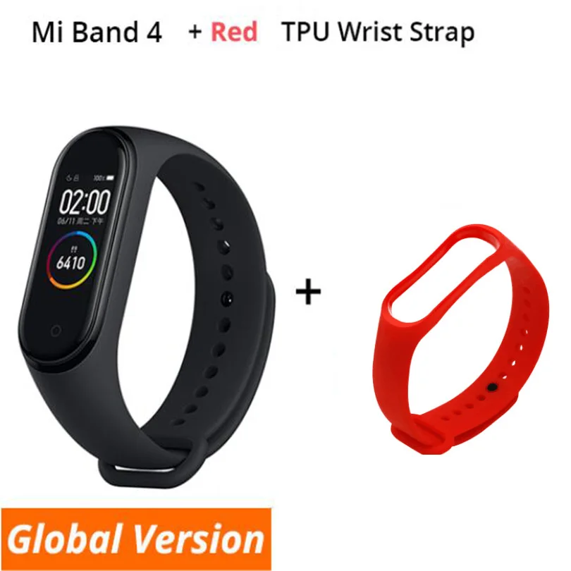 B4 n Red Xiaomi mi-браслет 4 Smart Bluetooth 5,0 mi Band 4 Браслет фитнес-браслет AMOLED сенсорный экран Музыка AI сердце - Цвет: B4 n Red