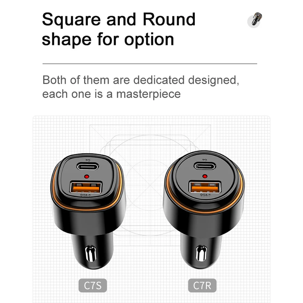 

Автомобильное зарядное устройство с 2 USB-портами и прикуривателем
