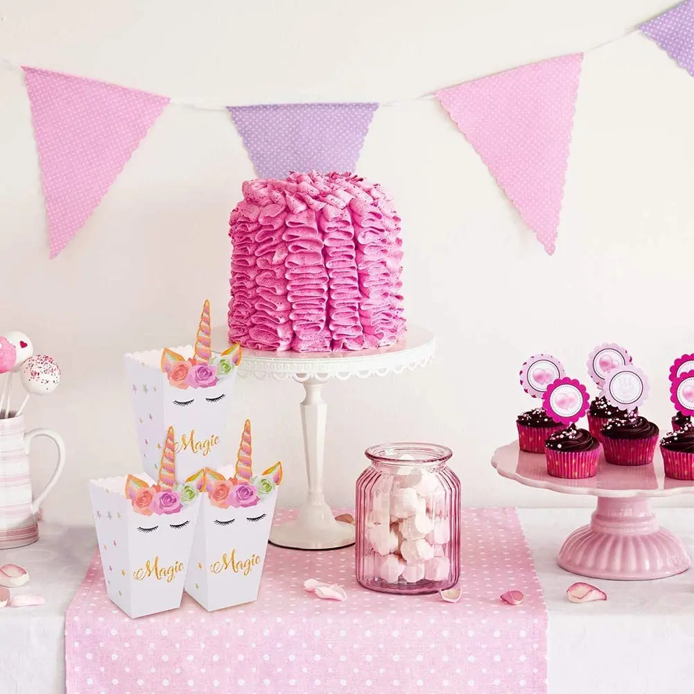 Товары для вечеринки в честь Дня Рождения коробка попкорна виде единорога