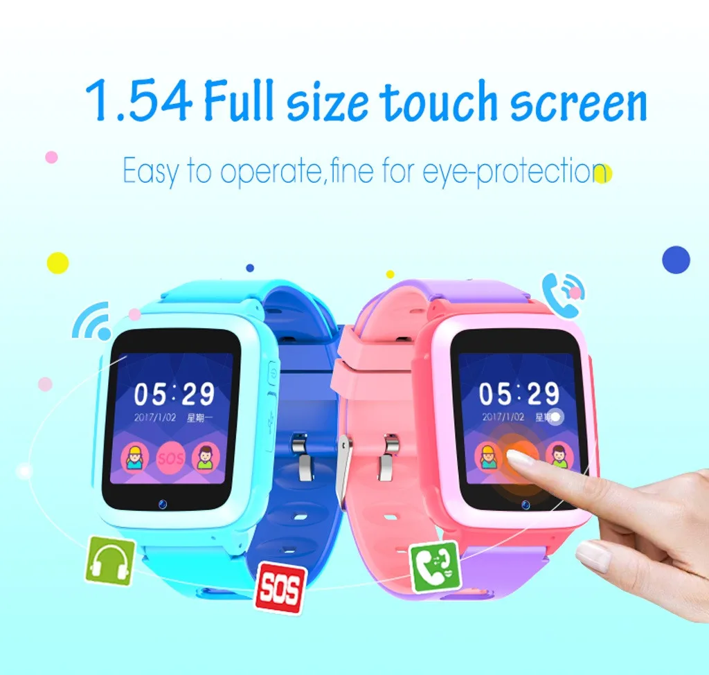 Дети gps Smartwatch1.44 дюймов Анти-потеря Смарт-часы для детей девочек мальчиков камера SOS регистратор сигнала тревоги для Ios Android