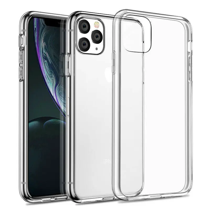 Тонкий прозрачный чехол Rsionch для iPhone 12 11Pro Max мягкий из ТПУ с поддержкой