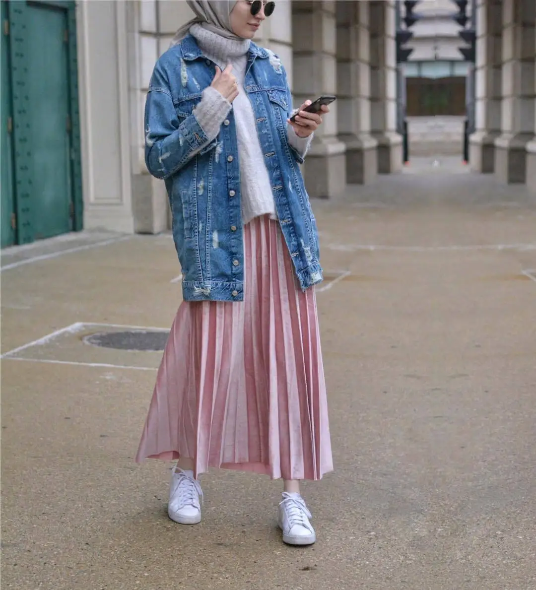 Женская юбка с завышенной талией плиссированная Однотонная в арабском стиле