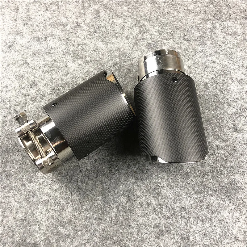 Наконечник Выхлопной Трубы из углеродного волокна матовый черный один шт.
