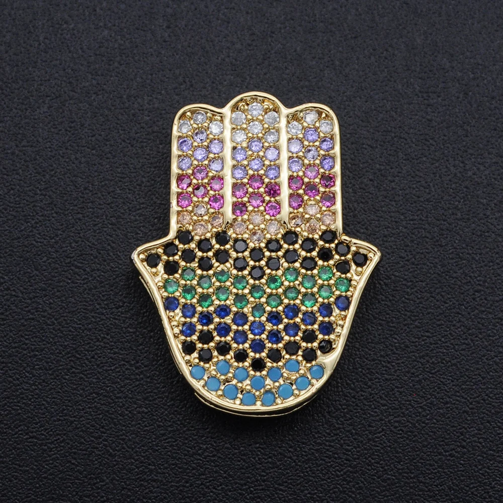 Сказочные Diy Религиозные кулоны от сглаза CZ оптом ожерелье кулон из циркона Хамса