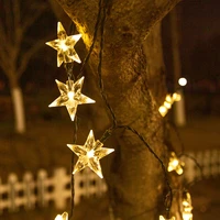led solar power star fairy christmas lights string outdoor waterproof garden festoon new years garland party holiday decoration