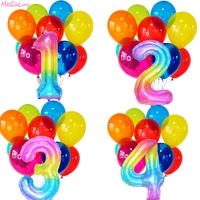 15pcs crystal color latex balloon set 40inch number foil ballon birthday wedding party baloon kids toy air globos