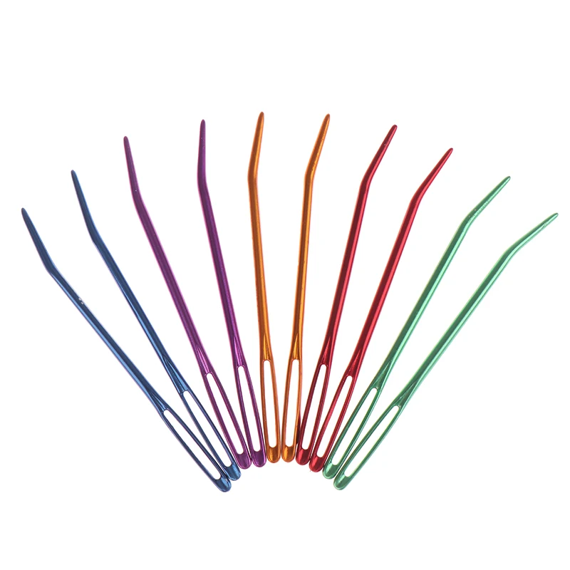

2Pcs Aluminum Bent Tip Tapestry Darning Knitting Needles Needlework Craft Sewing Accessories