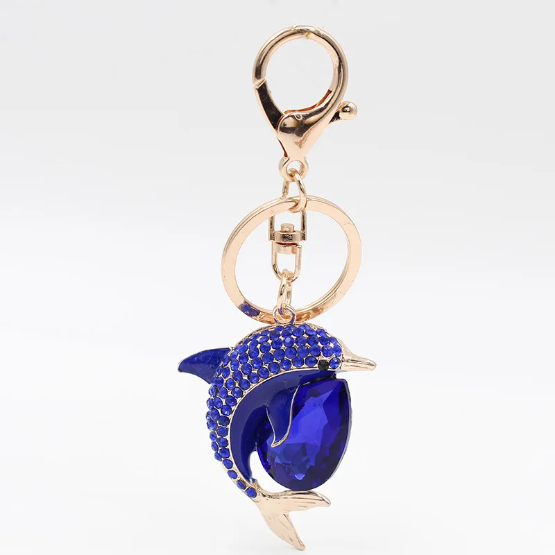 Виктория розовое золото милый Дельфин модный брелок для ключей Многоцветный