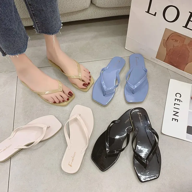 

Flip-flops women's outer wear summer wild fashion ins tide summer clip foot net red summer 2021 new sandals and slippers