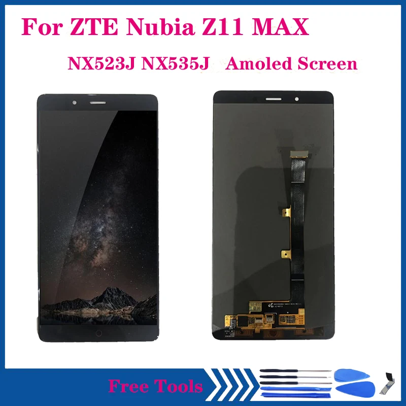 

6.0" AMOLED Display for ZTE Nubia Z11 Max NX523J NX535J LCD Touch Screen digitizer assembly OLED display repair parts