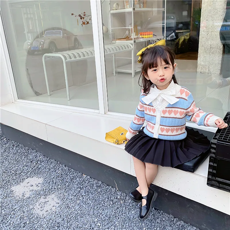 

Cute Heart Cardigan Sweater Age For 1 - 8 Years Baby Girls Long Sleeve Tops 2021 New Autumn Winter Children's Clothes Kids Coats