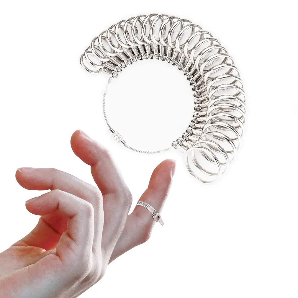 

Useful Optional Standard Metal Finger Ring Gauge Sizer Jewelry Making Size Measuring Tools Measure Gauge