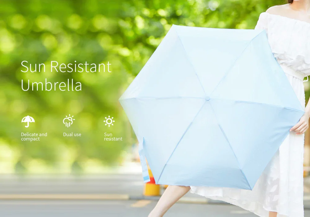 XIAOMI MIJIA Солнечный зонт портативный пять раз негабаритный зонтик Солнцезащитный ветрозащитный УФ Дождь алюминиевый мужской женский пляжный зонт