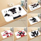 Креативный бархатный напольный коврик с цифровой печатью собаки кораллового цвета нескользящий коврик для двери ванной комнаты