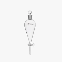 1pcs 2000ml clear glass pear shaped separating funnel with glass piston for laboratory oil separation experiment