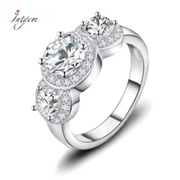 fashion silver color wedding rings with cubic zircon crystal ring new brand bijoux for women fashion engagement jewelry gifts