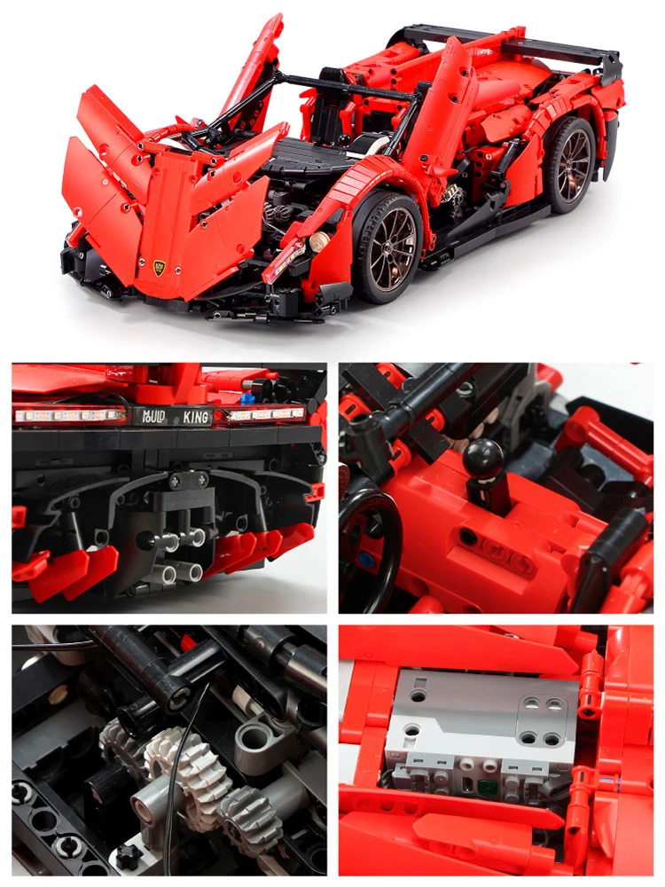 20091 мс технические Lamborghinied RC автомобиль MOC 10559 Veneno Roadster с мотором Функция модель