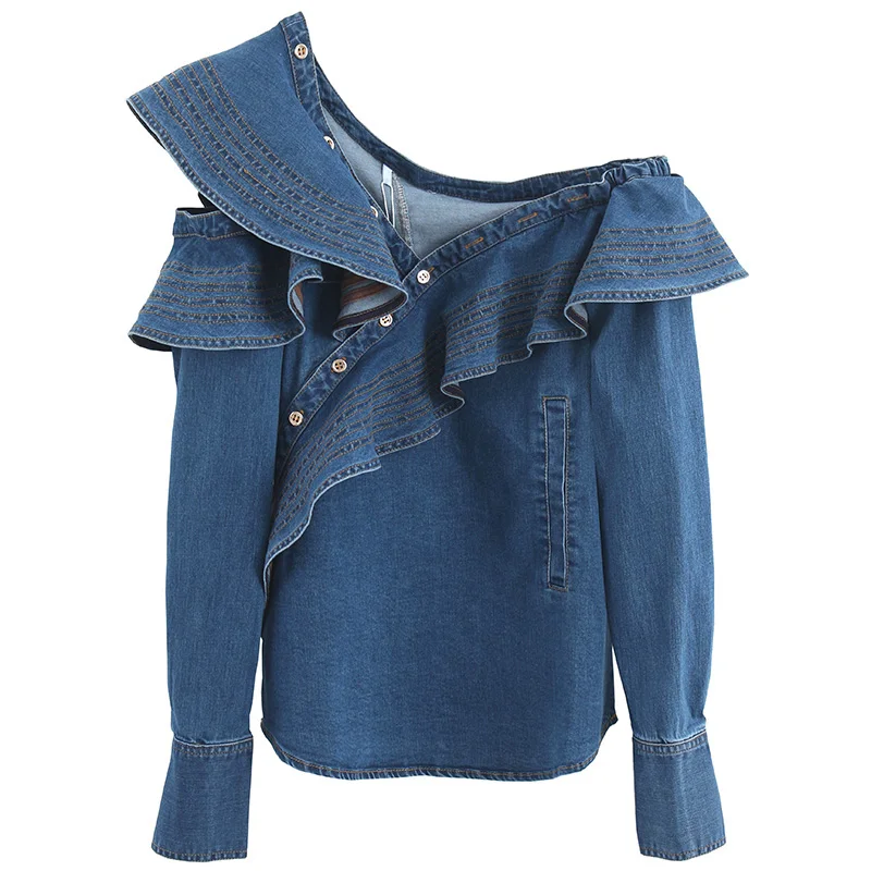 Женская блузка с длинным рукавом осень 2019 Новая модная женская сексуальная