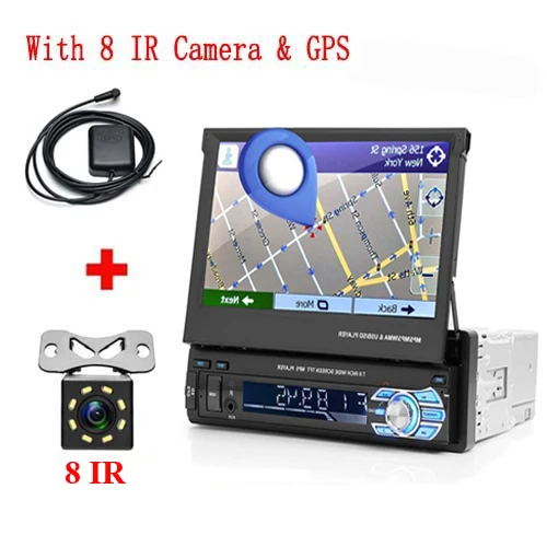 9601G With 8 IR Cam Hikity Podofo 1din Автомагнитола MP5 плеер gps навигация Мультимедиа Аудио Стерео Bluetooth " HD Выдвижная Авторадио камера - Цвет: 9601G With 8 IR Cam