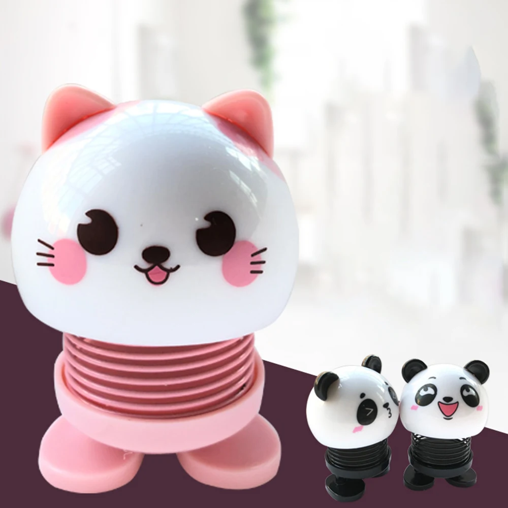 2019 Car shaking head ornaments inside jewelry smiley face doll panda cat cute car decoration | Автомобили и мотоциклы