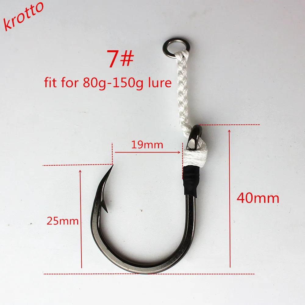 

6pcs/lot JIG Hook High-carbon Steel Fish Hook With Barbed Ocean boat fishing High-strength Bear The Pull 120kg Bait Accessories