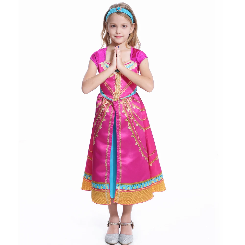Girls Jasmine Wigs Movie Aladdin Kids Princess Dance Dress Child Halloween Party Performance Costume Wig | Тематическая одежда и