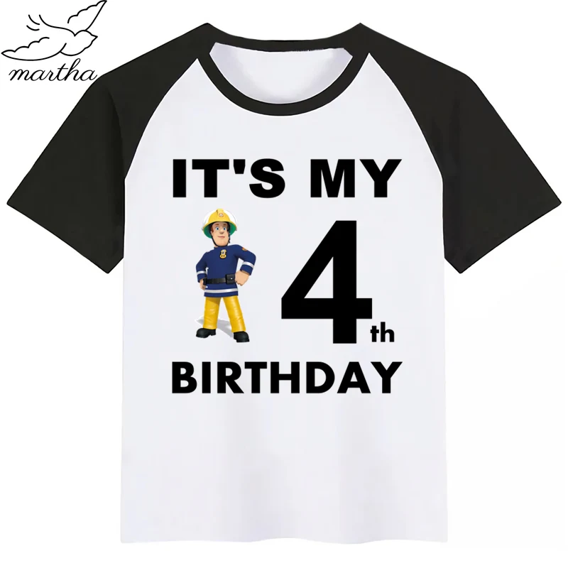 С Днем Рождения Number1 9Cartoon с рисунками из мультфильма Пожарный Сэм Детская одежда