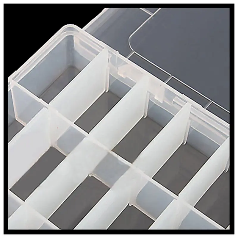 

Adjustable 24 Compartment Slot Plastic Storage Box Jewelry Tool Container