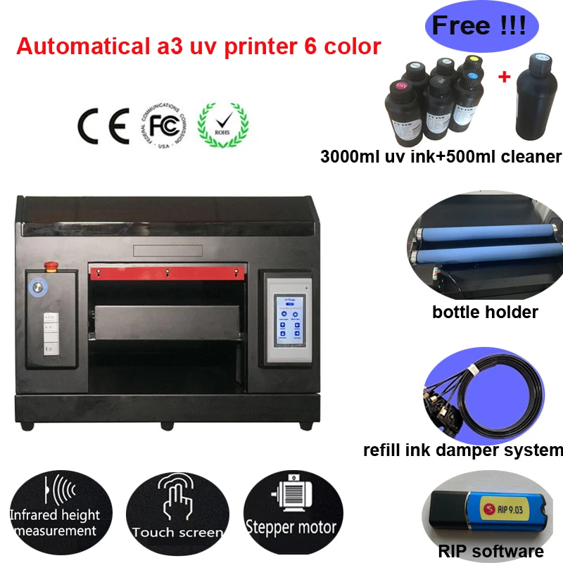 Цилиндрический УФ принтер a3 для печати бутылок банок и т. Д.|Принтеры| |
